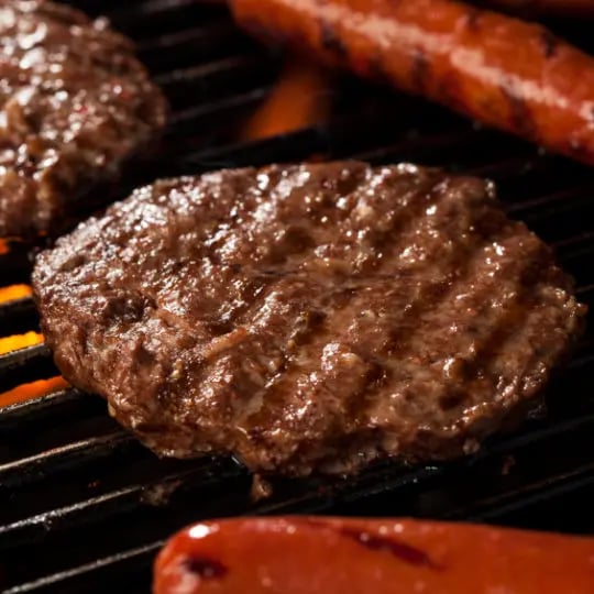Hamburgers and Hot Dogs on the Grill