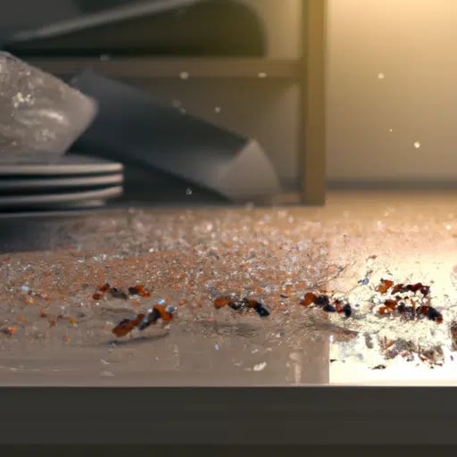 ants on a kitchen counter